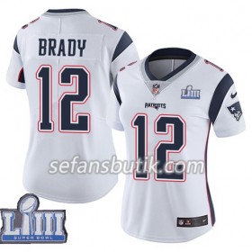New England Patriots Tröjor Tom Brady 12 Nike Vit 2019 Super Bowl LIII - Dame